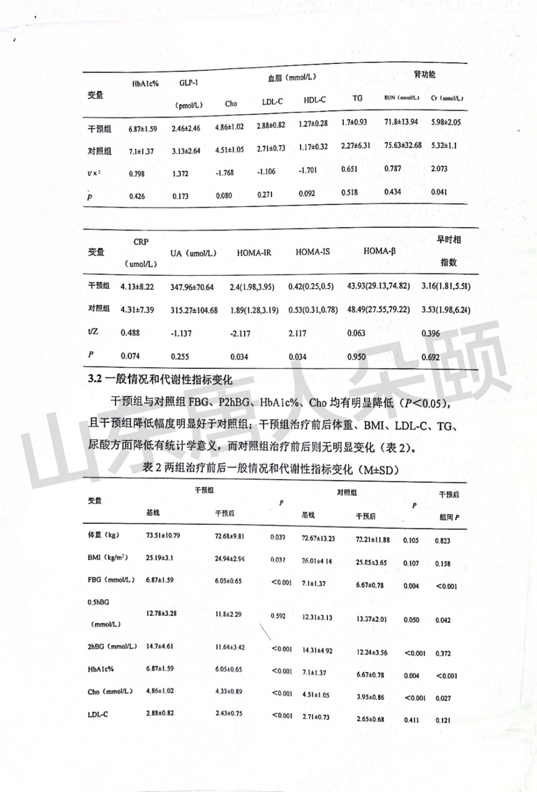 山东大学齐鲁医院临床实验报告